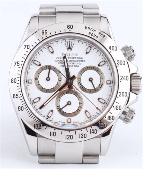 rolex daytona ss white face